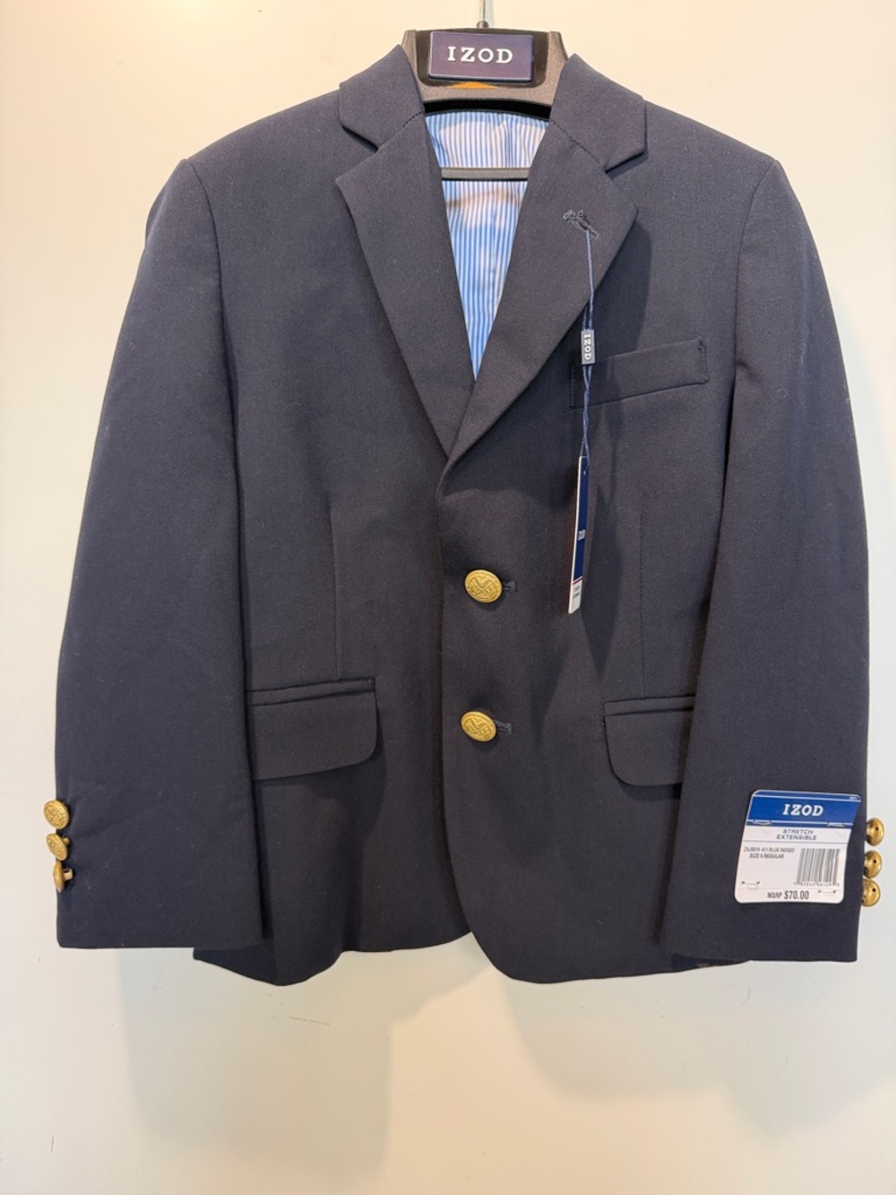 Izod Indigo Blazer with Gold Buttons NWT! - Picture 5 of 6